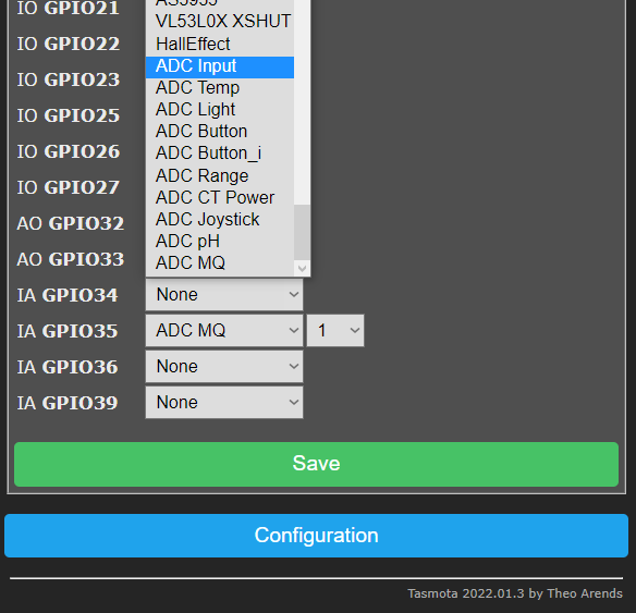 ADC configuration